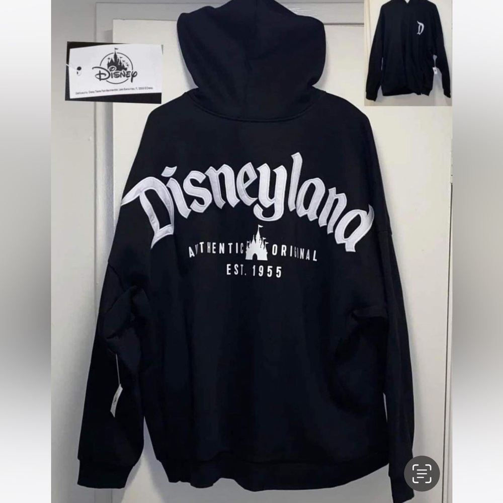 DISNEYLAND VINTAGE AUTHENTIC ORIGINAL ZIPPED BLACK HOODIE NEW WITHTAGS